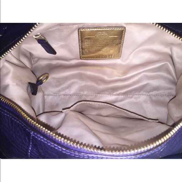 Coach Ltd Ed Purple Crinkled Pat leather Sabrina - Picture 6 of 6